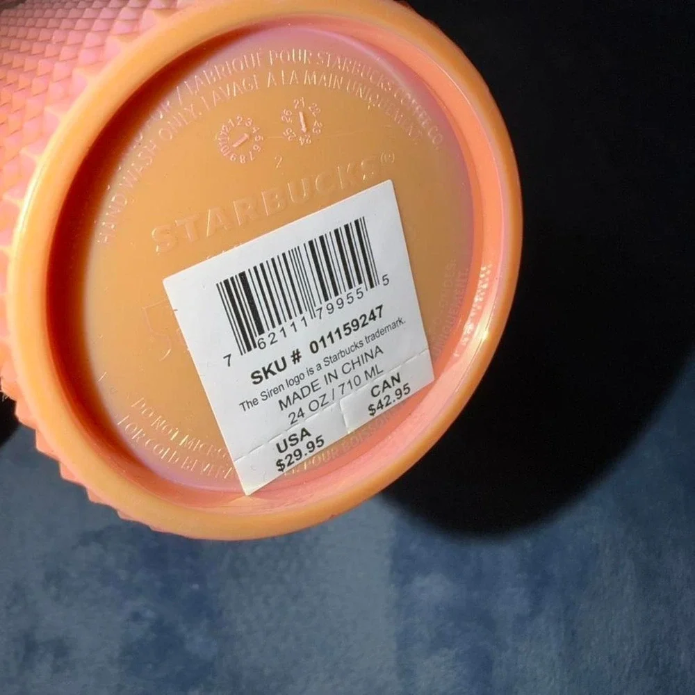 Starbucks orange tumbler with straw new